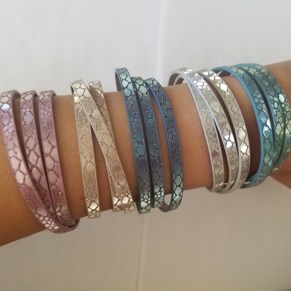 Shimmery Scaled Layer Wrap Bracelets